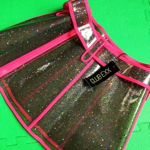 NWT Dolls Kill Club Exx Glitter Skirt w/ buckle M